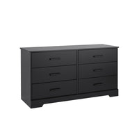 Prepac Rustic Ridge Farmhouse 6-Drawer Dresser - Black