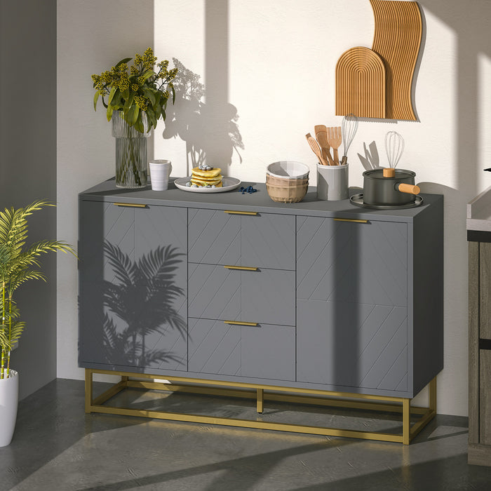 HOMCOM 3-Drawer Storage Cabinet Sideboard for Dining Room, Living Room