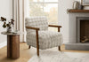 Monarch Specialties - Accent Chair, 31"H, Upholstered, Living Room, Bedroom, Grey Fabric, Brown Walnut Wood | Monarch Specialties - Chaise D'Appoint, 31"H, Rembourre, Salon, Chambre A Coucher, Gris, Bois Noyer Brun