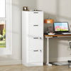 HOMCOM 4 Drawer File Cabinet with Lock Filing Cabinet for A4 Letter White