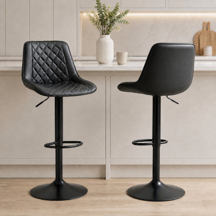 HOMCOM Bar Stools Set of 2, Adjustable Swivel Counter Height Barstools