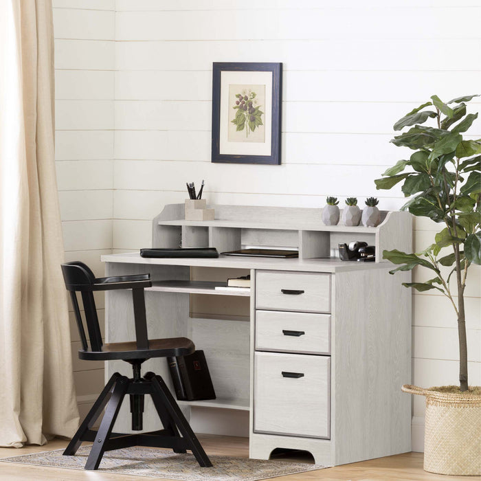 Versa Computer Office Desk With Hutch - Winter Oak 