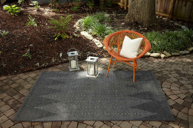 Raven Contemporary 7'10\" x 10'10\" Area Rug in Grey Indoor Area Rug