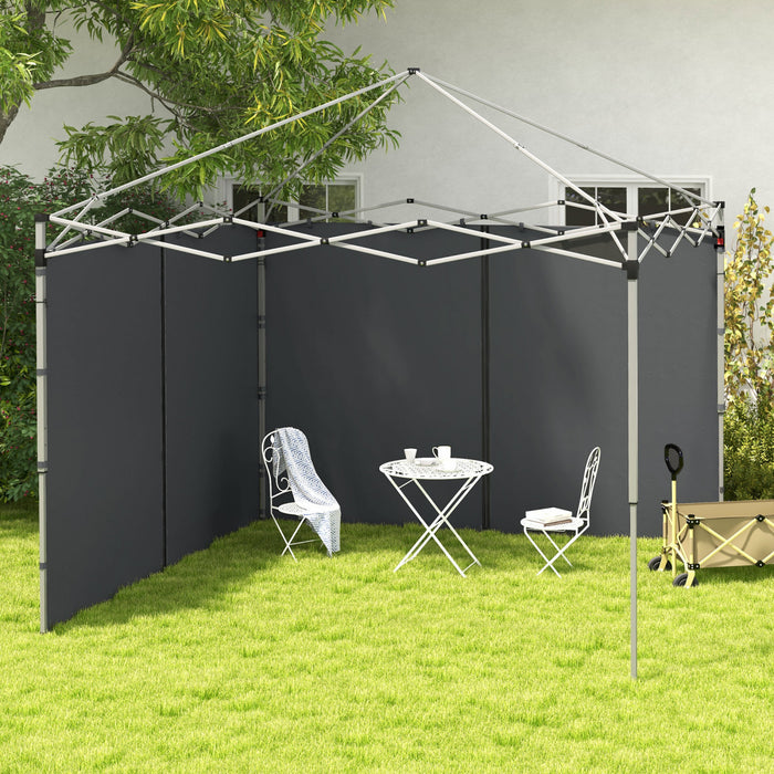 Outsunny 10'x20' Or 10'x10' Pop Up Canopy Side Panels Replacement, Grey
