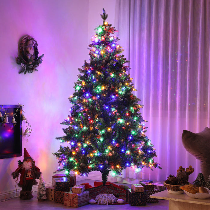 HOMCOM 6ft Prelit Artificial Christmas Tree with Dual Colour LED Light