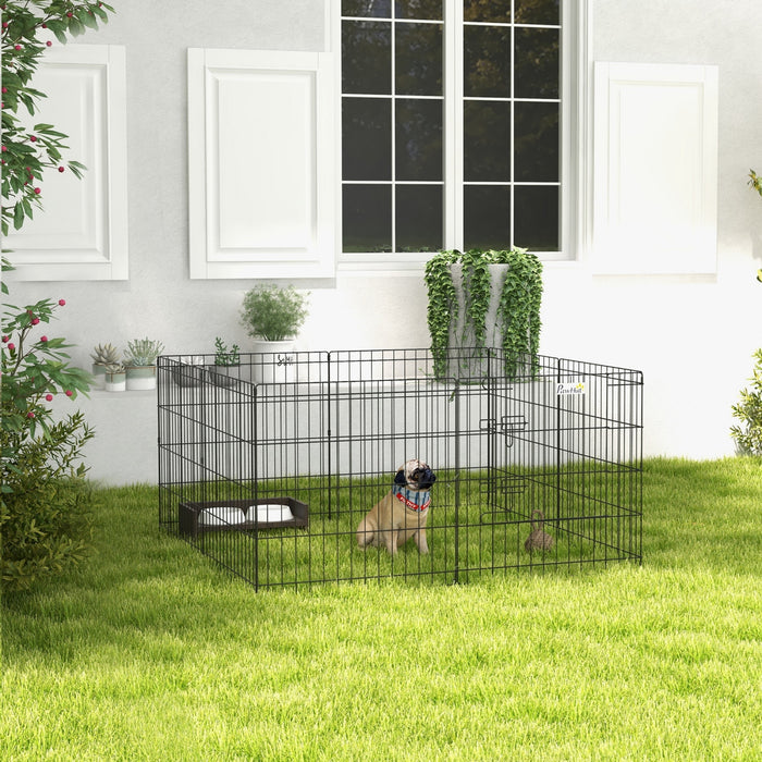 Pawhut Dog Playpen Puppy Play Pen, Pet Exercise Fences For Outside Indoor, Foldable Dog Kennel, 24\"h (upgraded)