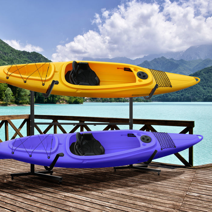 Soozier Freestanding Kayak Storage Rack For 2 Sup, Canoe, Or Paddleboard