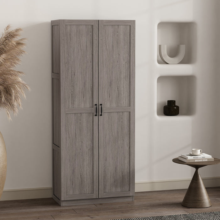 Cornelia Modern 30\" Storage Cabinet in Gray (7-Shelf)