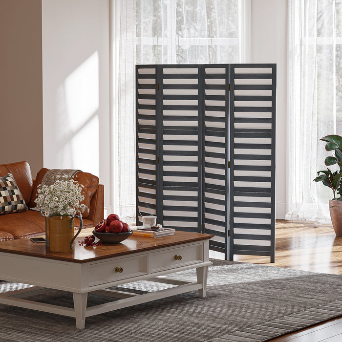 Homcom 4-panel Folding Divider Room Louvred Privacy Screen Panels