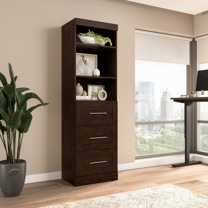 Bestar Pur 25 W Closet Organizer with Drawers - Chocolate