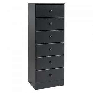 Astrid 6-Drawer Tall Chest - Black