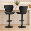 HOMCOM Bar Stools Set of 2 Adjustable Height Swivel Bar Chairs with Back