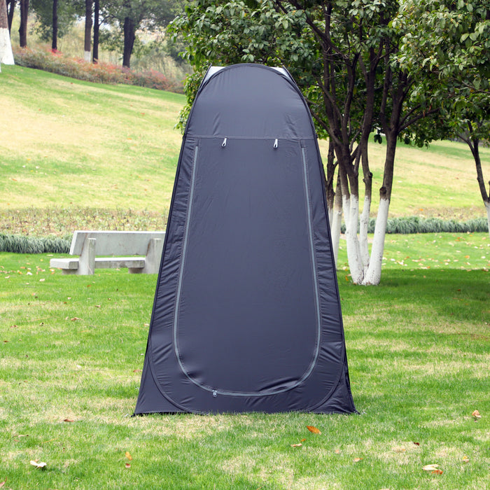 Outsunny Pop Up Shower Tent, Outdoor Privacy Changing Dressing Room, Black