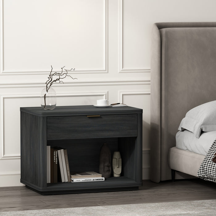 Evelyn Modern 32\" Nightstand in Charcoal Gray (1-Drawer)