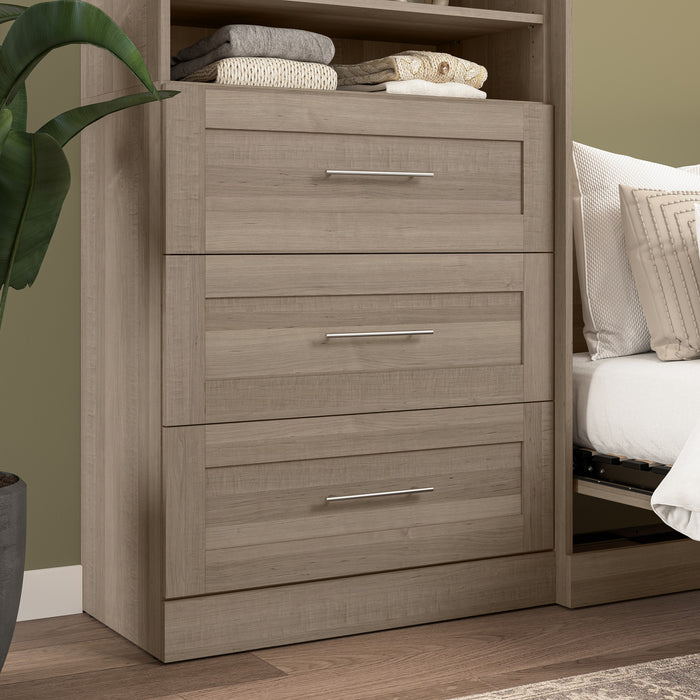 Bestar Pur 3-Drawer Set for Pur 36 W Closet Organizer - Ash Grey