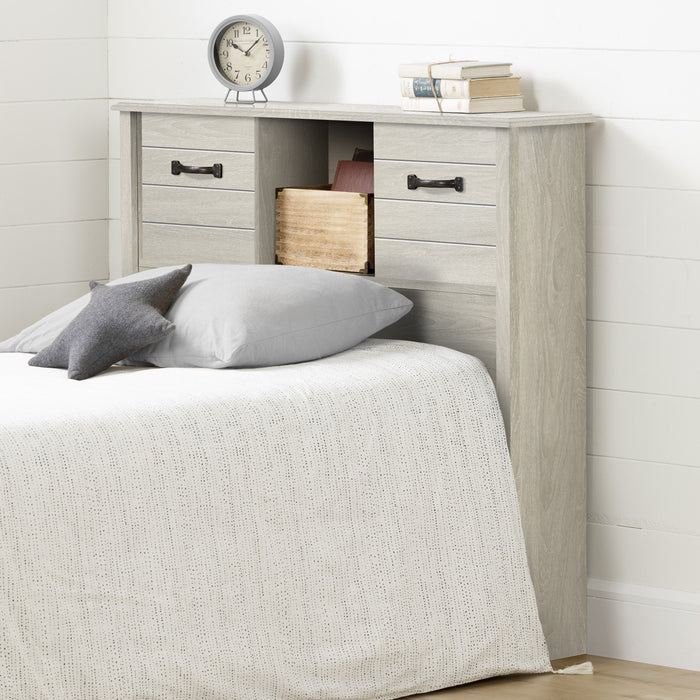 Ulysses Bookcase Headboard - Winter Oak