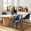 HOMCOM Dining Chairs Set of 4 Kitchen Chairs with Metal Legs Blue