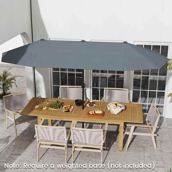Costway 13 FT Large Patio Umbrella Outdoor Double-Sided Table Market Umbrella for Garden Gray