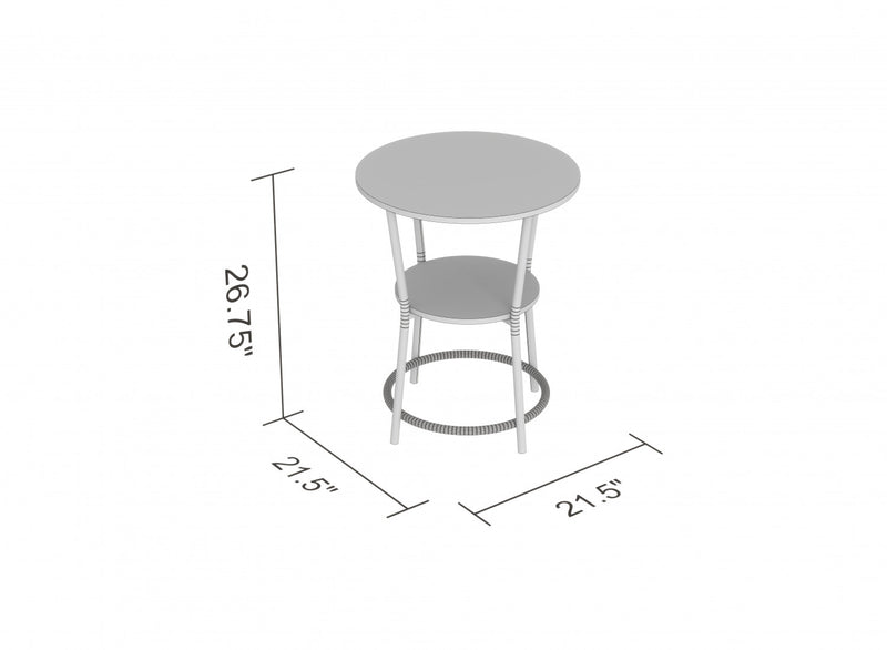 End Table With 1 Shelf - Brown Reclaimed Wood Top With Black Metal