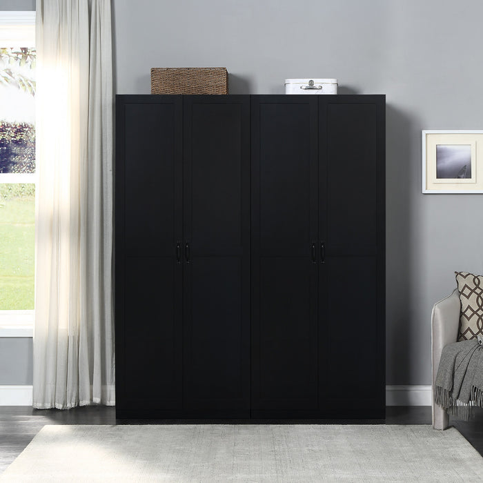 Hopkins Modern 2-Piece Wardrobe Closet in Black Armoire