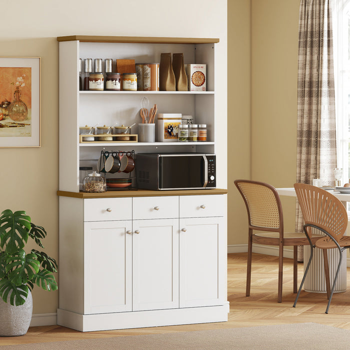 HOMCOM Kitchen Pantry Buffet Server with Drawers and Storage Cabinets