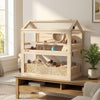 PawHut Wooden Hamster Cage, 3-Tier Gerbil Cage with Openable Top, Wheel, Seesaw, Hut, Ramps, Water Bottle, Transparent Panels for Dwarf Hamsters and Gerbils, 30.1" x 17.9" x 30.6"
