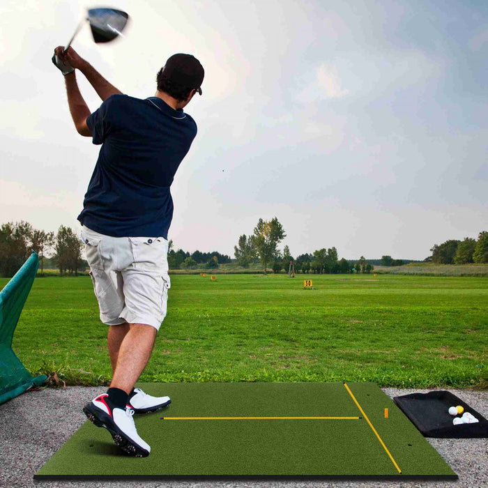 Costway 5 X 4 Ft Golf Hitting Mat Artificial Indoor Outdoor Turf Golf Training Mat 20 Mm
