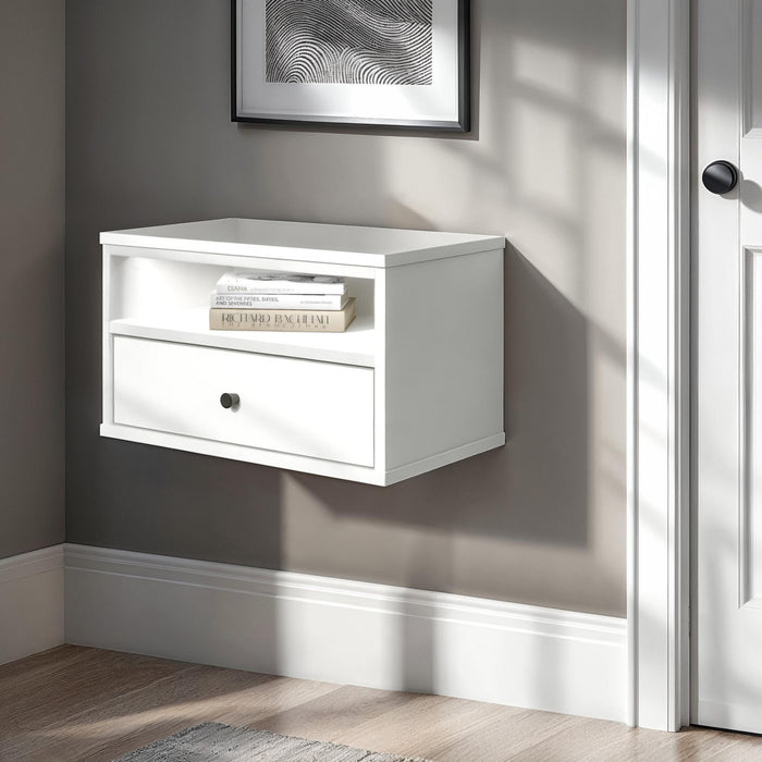 Sazena Led Floating Nightstand - Pure White 