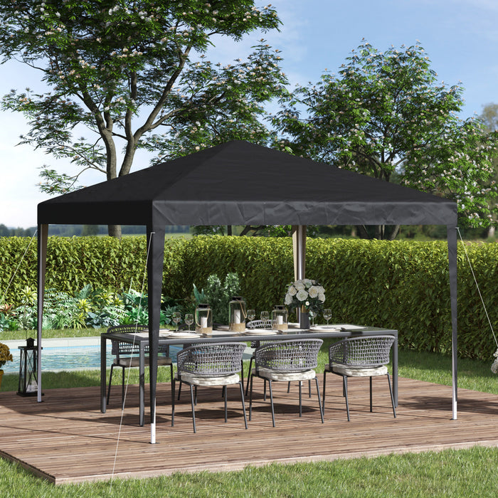 Outsunny 10 X 10ft Folding Pop Up Tent Canopy Outdoor Gazebo, Black
