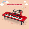 Costway 37 Keys Kids Piano Keyboard Portable Musical Toy with Microphone & Music Stand Red