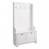 Wide Hall Tree with Shaker Doors - White