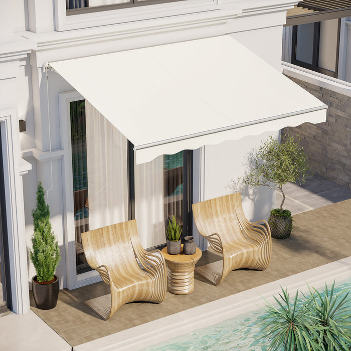 Outsunny 10' X 8' Electric Retractable Awning W/ Remote Controller, Cream White