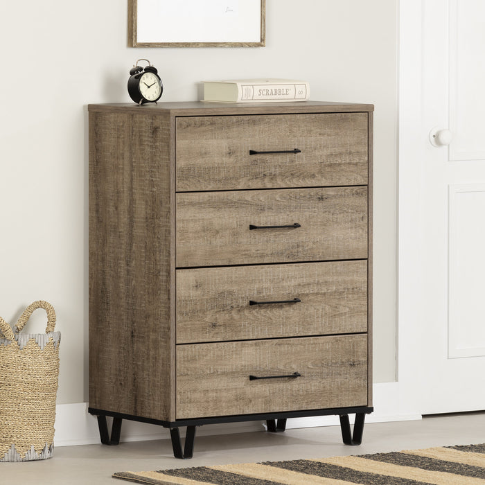 Arlen 4-drawer Chest - Weathered Oak 