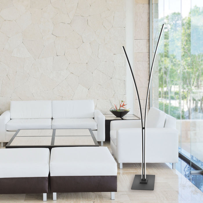 Dainolite Vincent Floor Lamp 34w Matte Black White Acrylic Diffuser