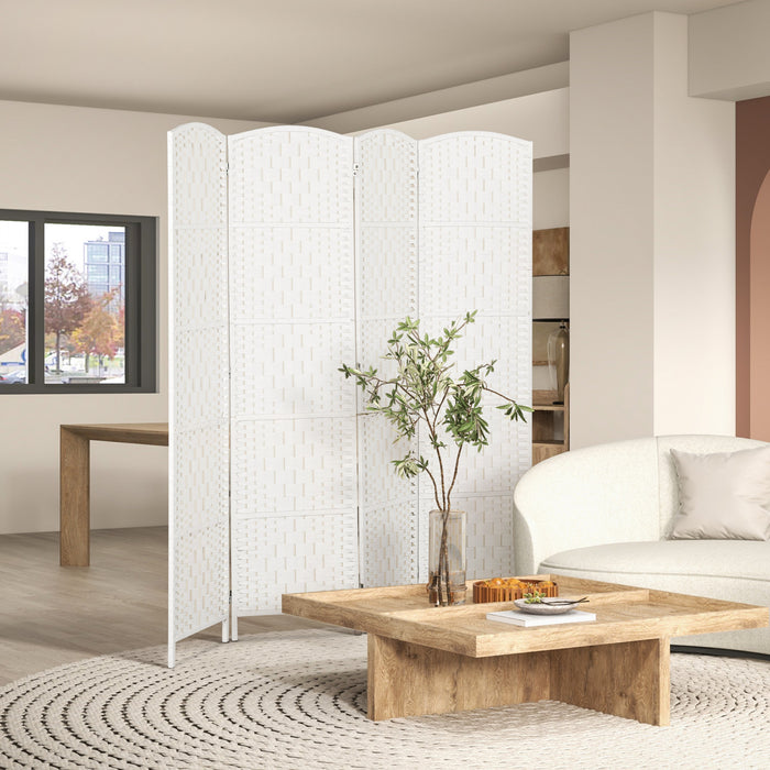 HOMCOM 4 Panel Folding Room Divider Privacy Screen Indoor Home Decoration