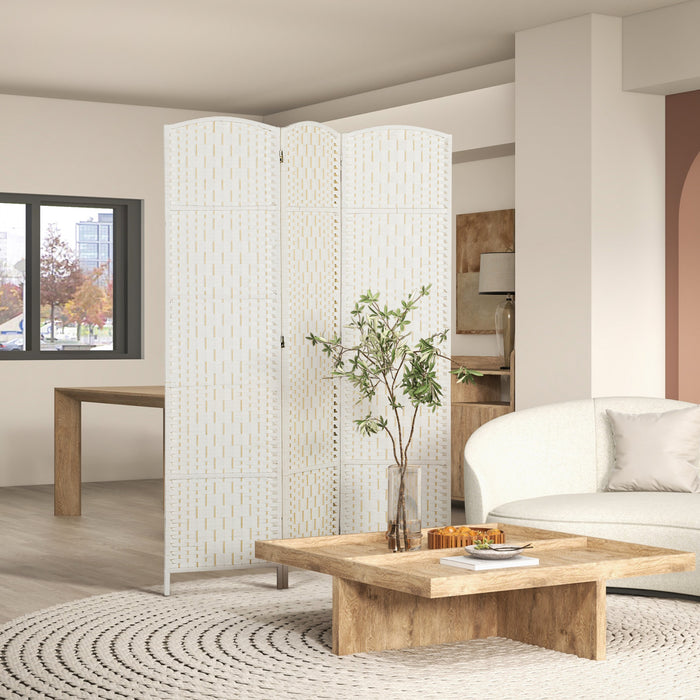 HOMCOM 3 Panel Folding Room Divider Privacy Screen Indoor Home Decoration