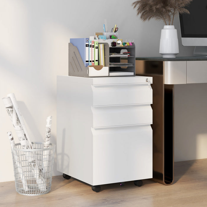 Vinsetto 3-drawer Vertical Filing Cabinet For Letter A4 Legal Size