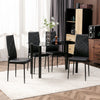 HOMCOM 4-Pieces Dining Chairs, Accent Chair w/ Upholstery Seat Steel Legs