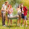 Outsunny Portable Outdoor Charcoal BBQ Grill with Side Seasoning Baskets, Hooks, and Barbecue Nets for Outdoor, Garden, Cooking, Picnic, Camping, Dark Green
