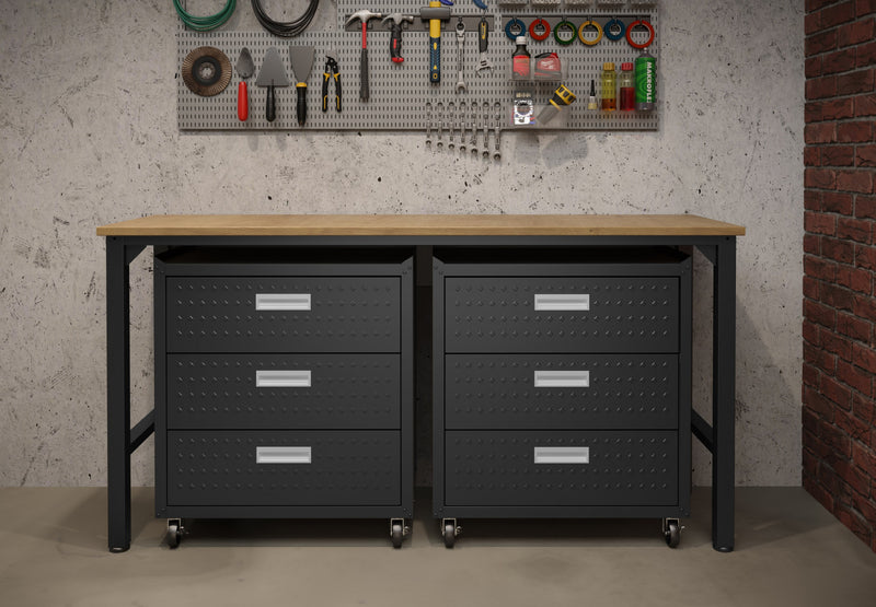 Fortress Modern 3-Piece Garage Set in Charcoal Gray Garage Storage