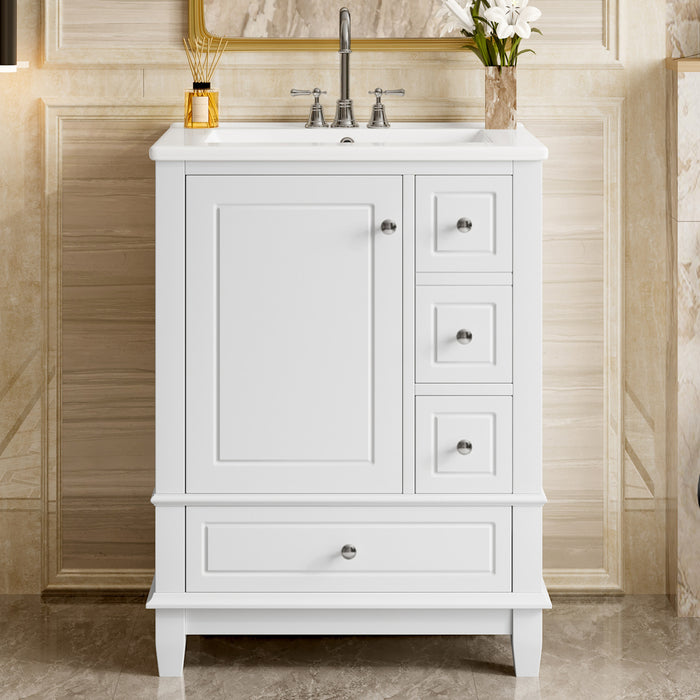 Sophia 24\" Bathroom Vanity with Ceramic Sink, White