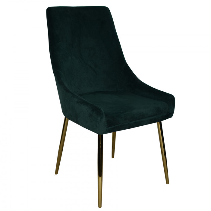 Callan Forest Green Velvet Accent Dining Chair (Set of 2)