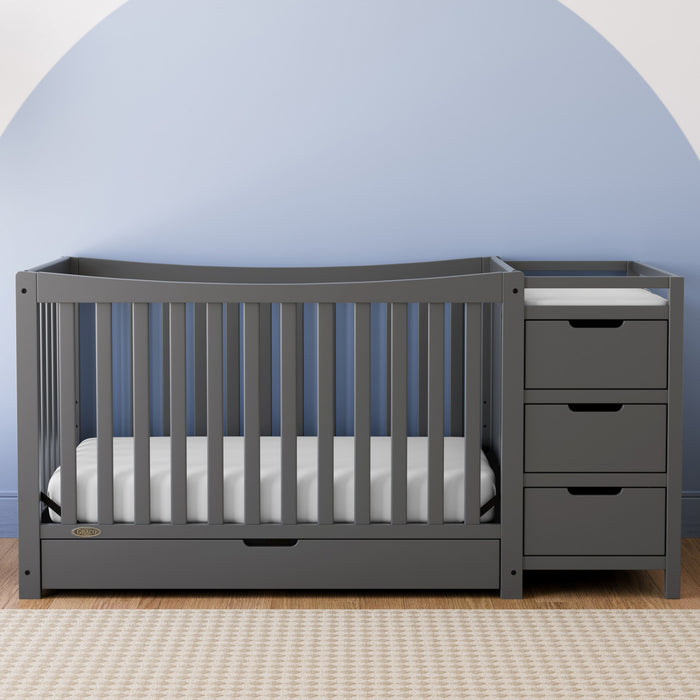Graco Remi 4-in-1 Convertible Crib and Changer - Gray