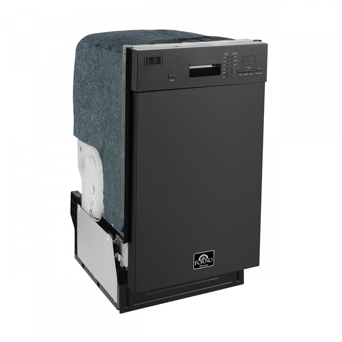 Forno Polo 18 in. Dishwasher in Black, Front Control, 8 Place Settings, 52 dBa - FDWBI8041-18BLK