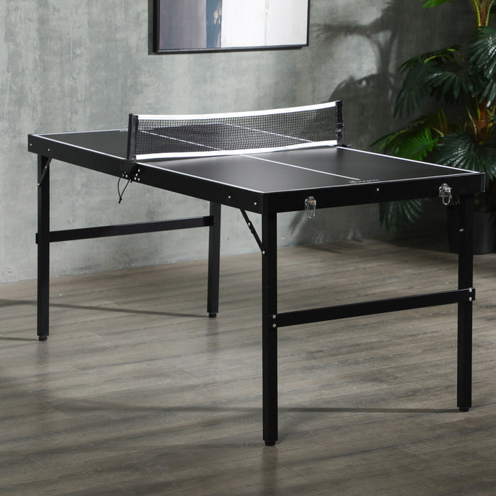 Soozier Mini Table Tennis Table, Aluminium Folding Ping Pong Table