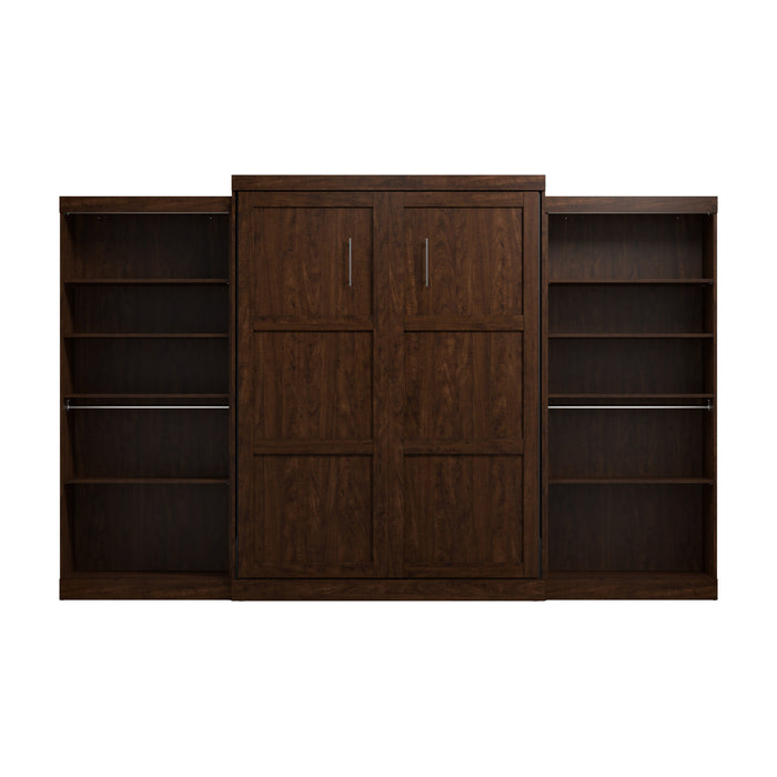 Bestar Pur Queen Murphy Bed with Two Storage Units 136-Inch Wall Bed