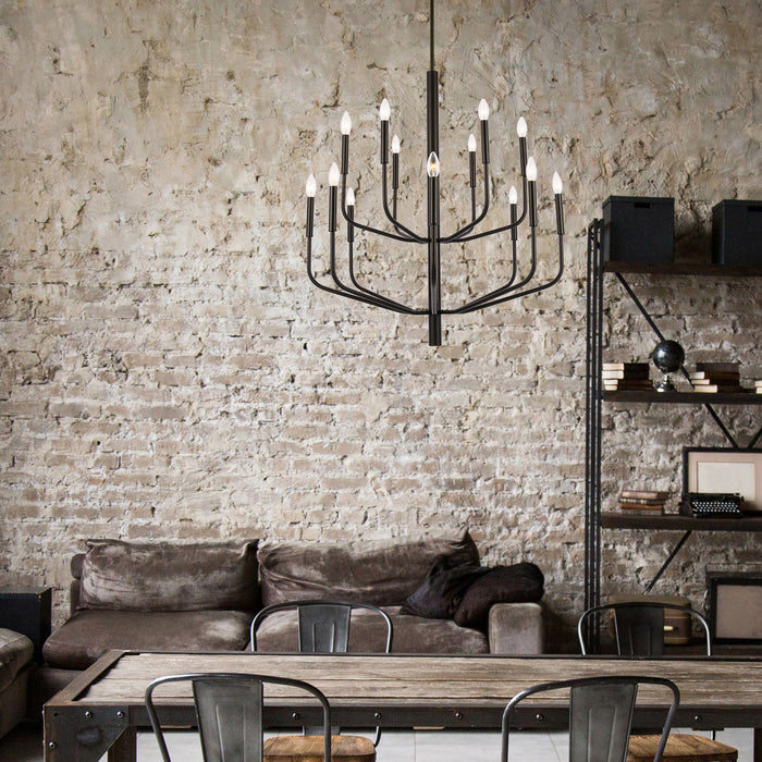 Dainolite Eleanor 14 Light Chandelier Matte Black Lamp