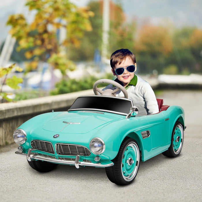 Aosom 12v Electric Powered Ride-On Car For Kids With Remote Control, Battery Powered Electric Vehicle With Easy Transport, Lights, Mp3, Suspension System, Green