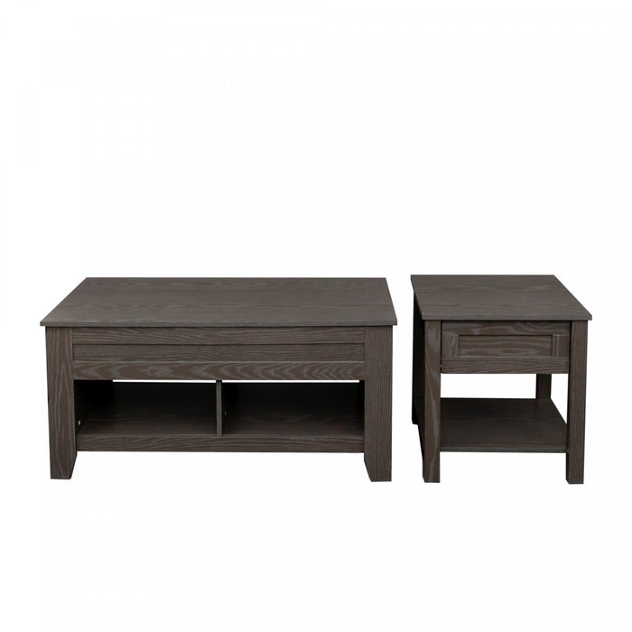 Strauss Lift-top Coffee & End Table Grey, Set Of 2 Occasional Table Package