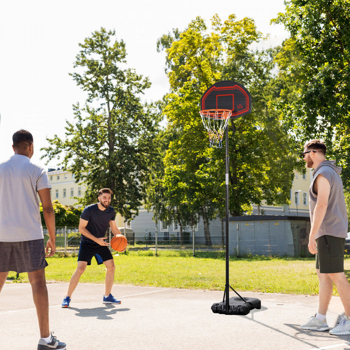 Homcom 7-8.5ft Portable Basketball Hoop With 27.5\" Backboard, Black
